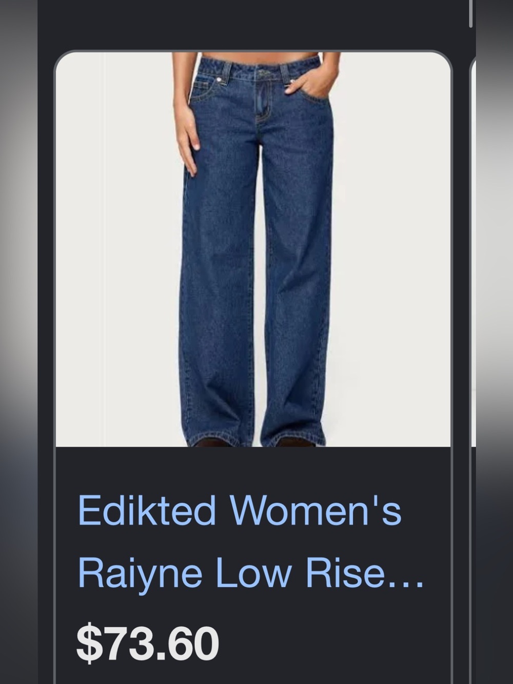 Edikted Women's Dark Blue Wide-Leg Jeans